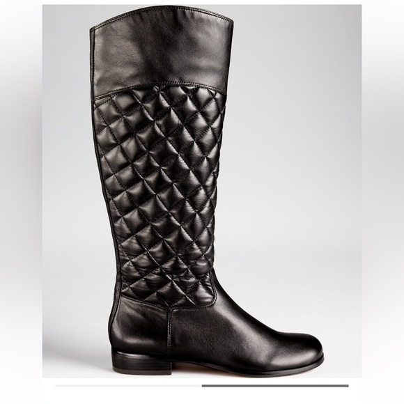 Corso Como Santona Quilted Leather Riding  Boots in Brown - Picture 2 of 12